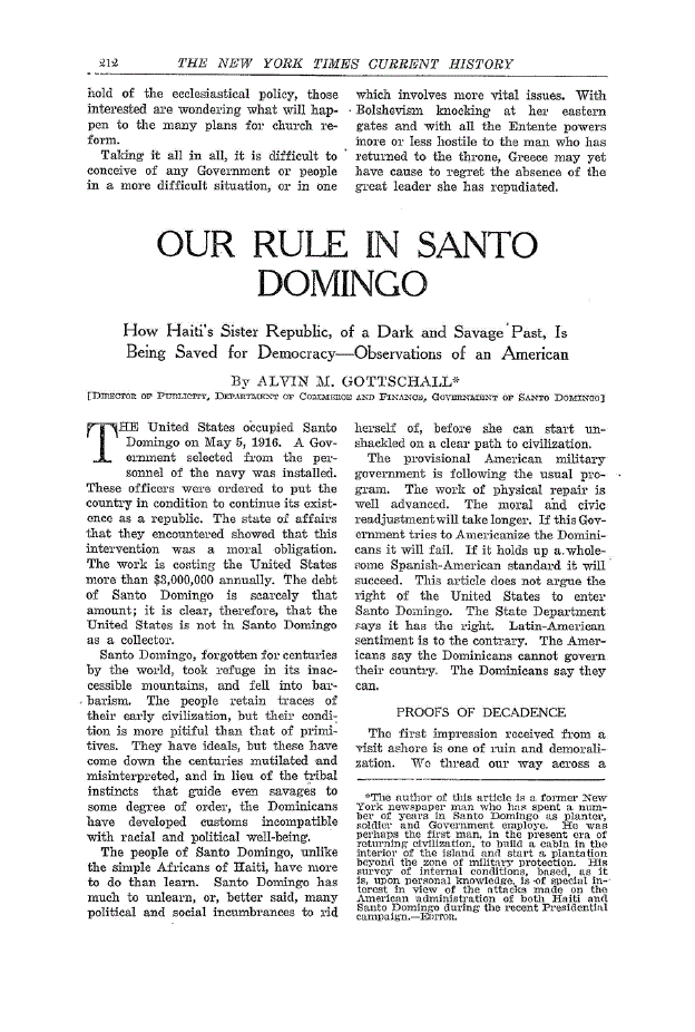 First page of Our Rule in Santo Domingo