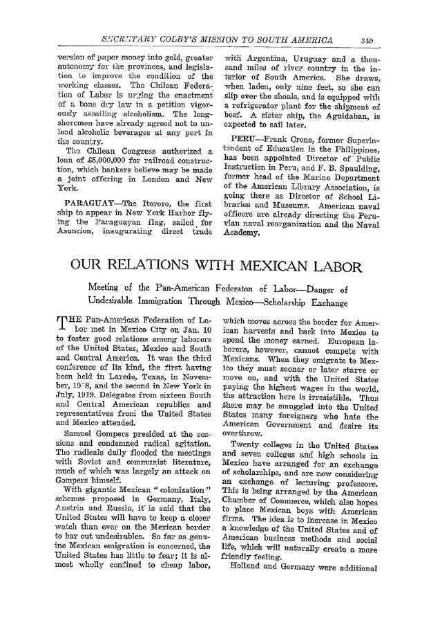First page of Our Relations with Mexican Labor