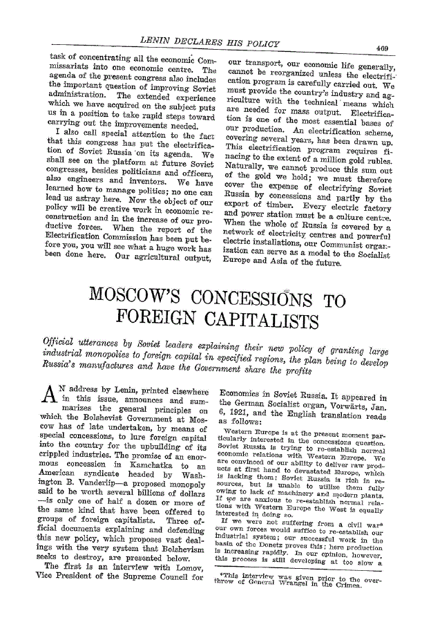 First page of Moscow’s Concessions to Foreign Capitalists