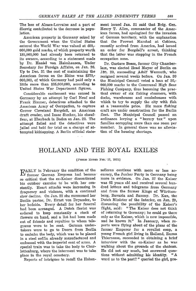First page of Holland and the Royal Exiles