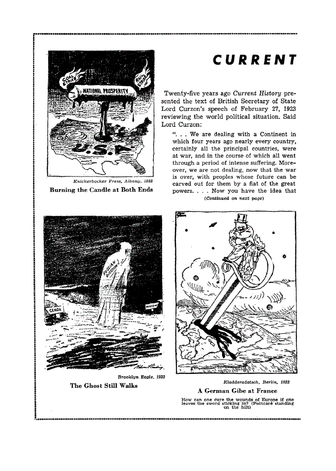 First page of Current History Repeats 1923-1948