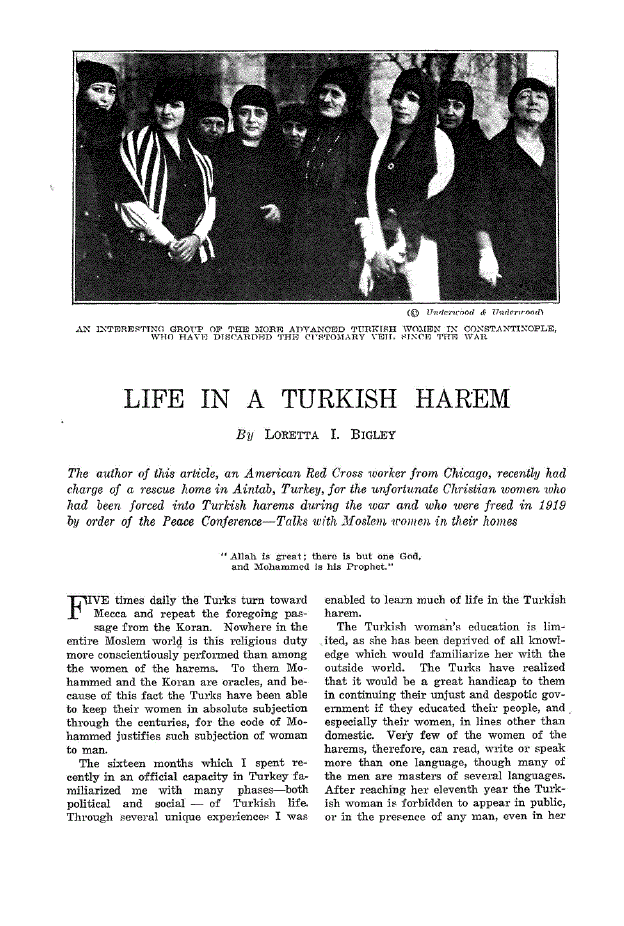 First page of Life in a Turkish Harem
