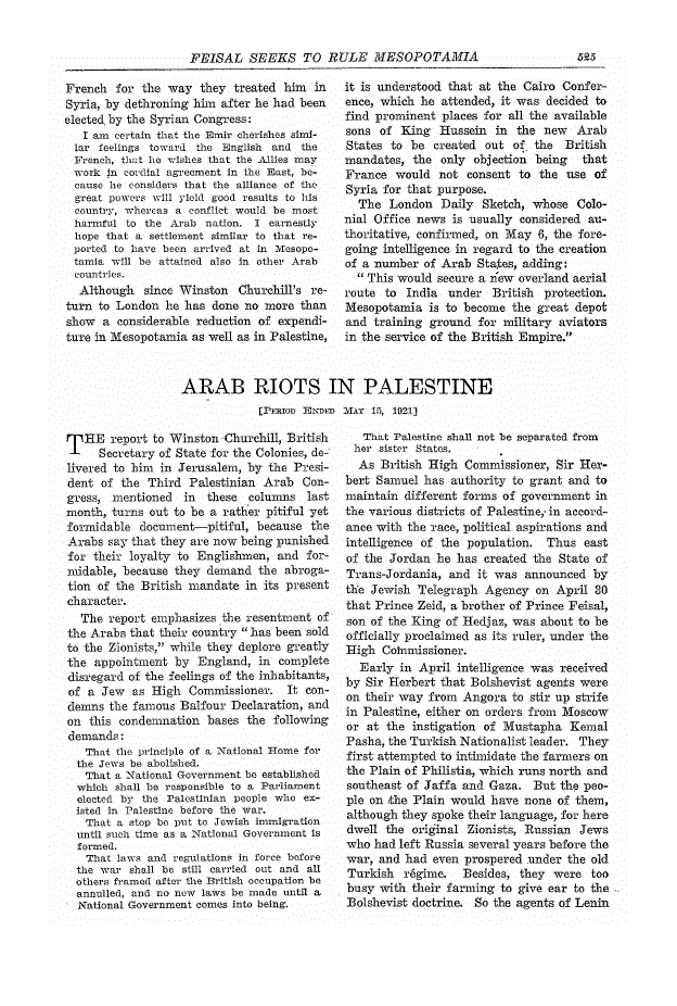 First page of Arab Riots in Palestine