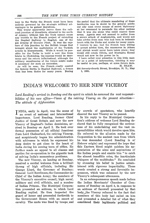 First page of India’s Welcome to her New Viceroy