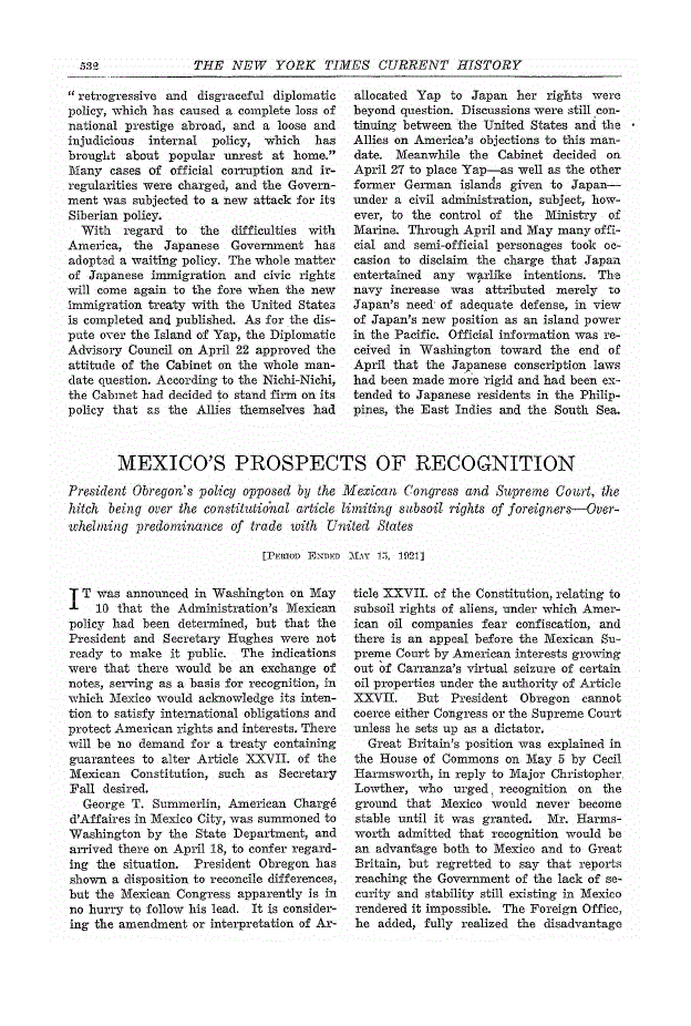First page of Mexicoós Prospects of Recognition