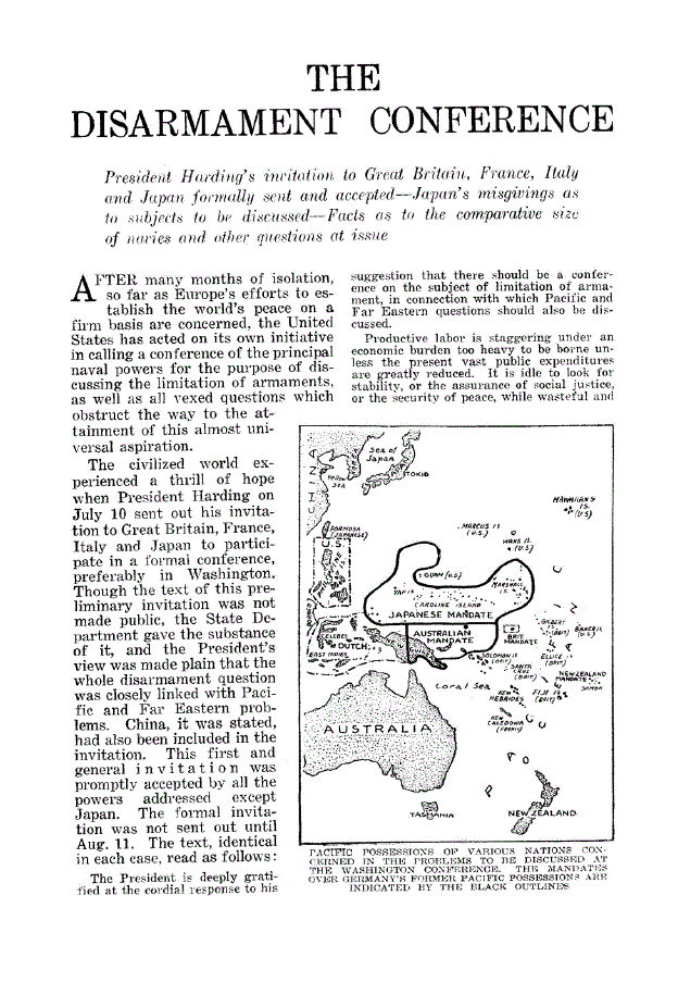First page of The Disarmament Conference