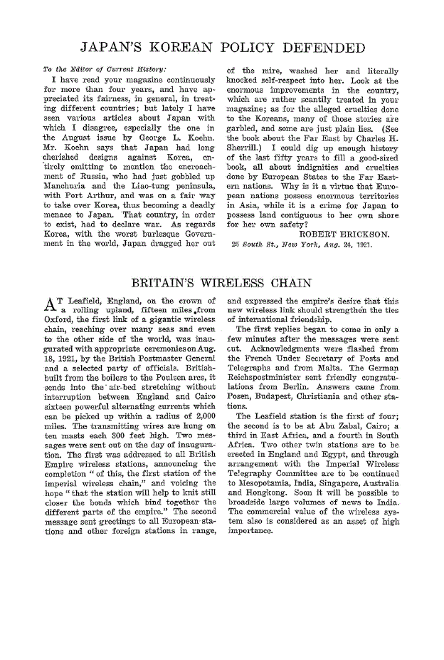 First page of Japan’s Korean Policy Defended