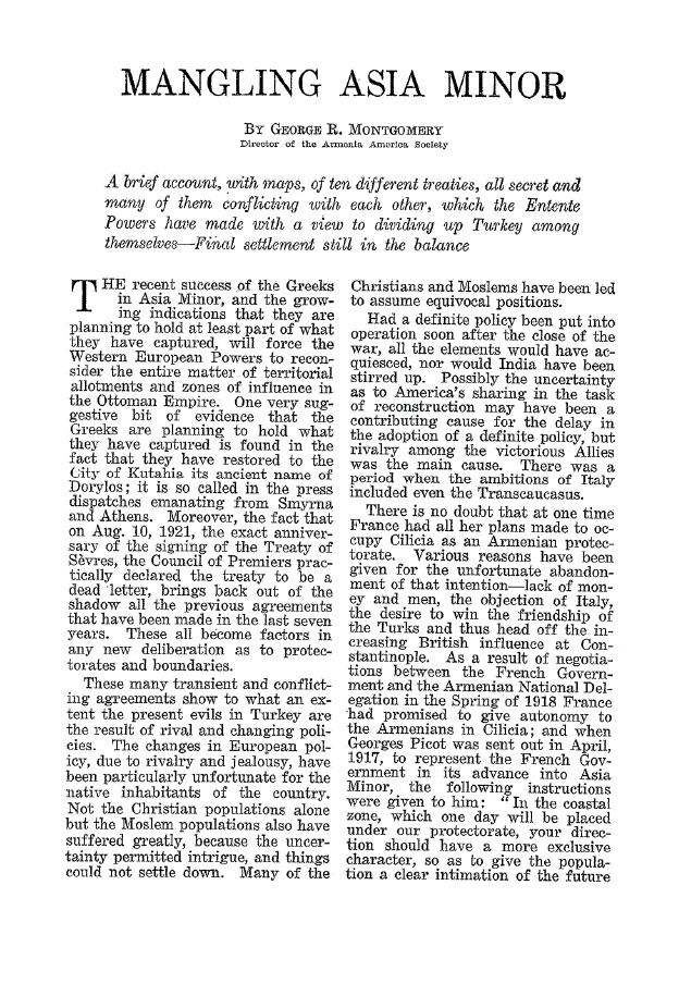 First page of Mangling Asia Minor