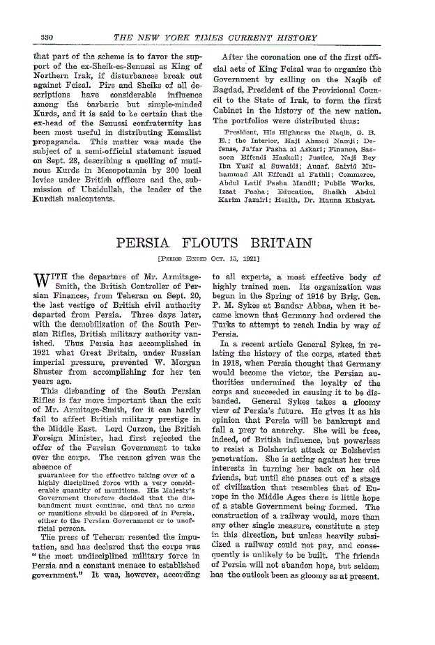 First page of Persia Flouts Britain