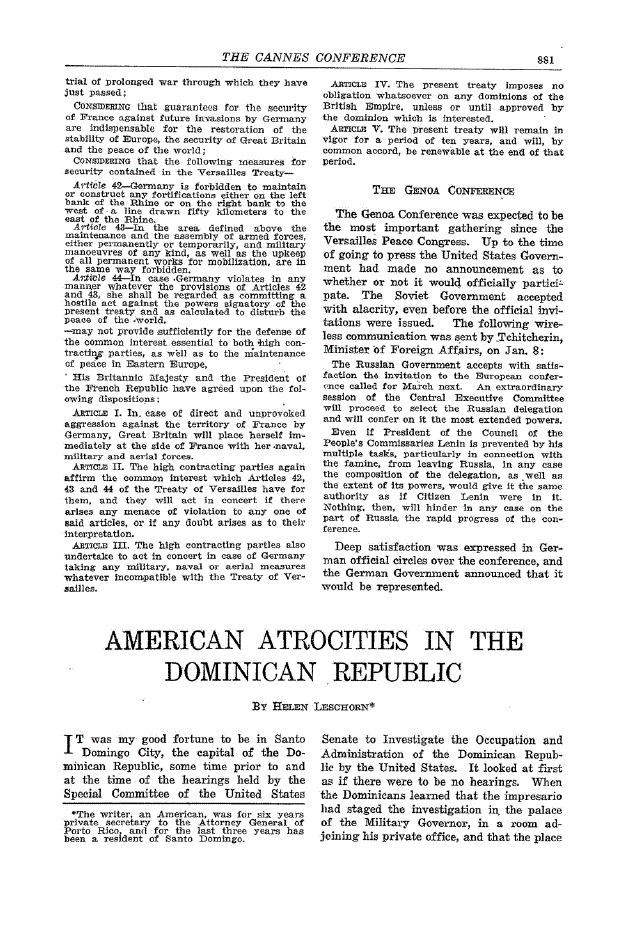 First page of American Atrocities in the Dominican Republic
