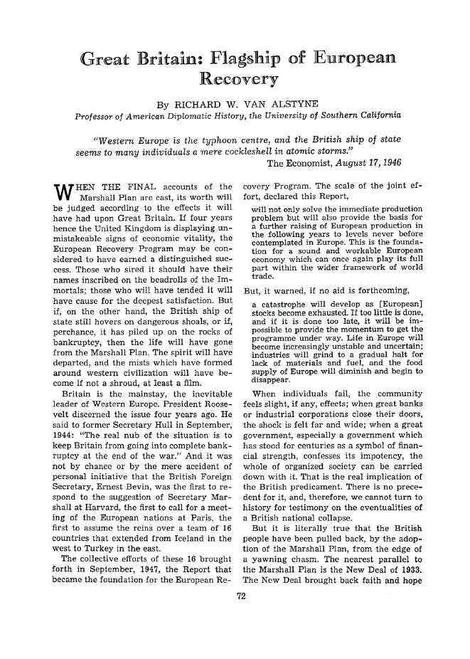 First page of Great Britain<subtitle>Flagship of European Recovery</subtitle>