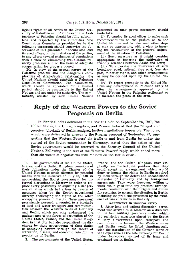 First page of Reply of the Western Powers to the Soviet Proposals on Berlin