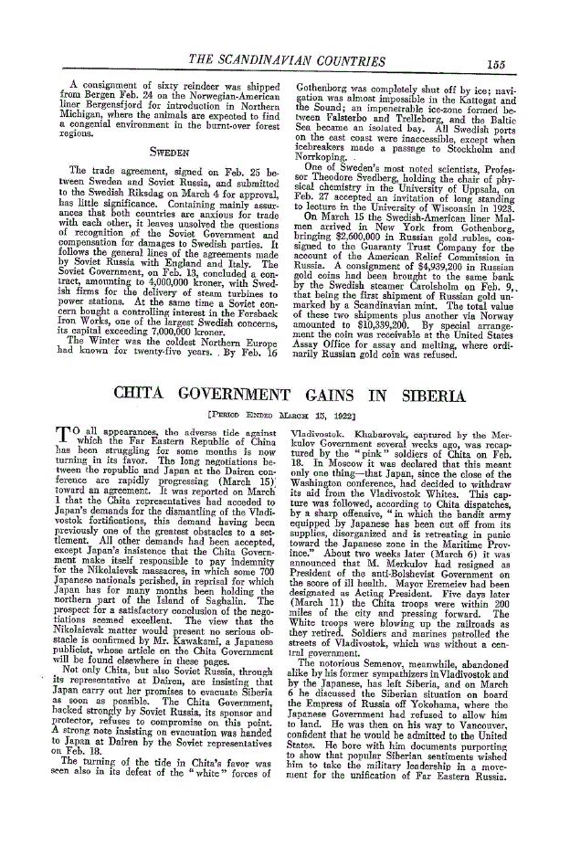 First page of Chita Government Gains in Siberia