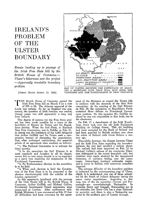 First page of Ireland’s Problem of the Ulster Boundary