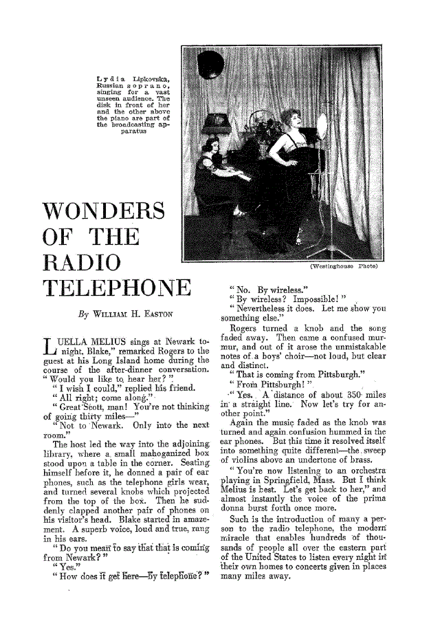 First page of Wonders of the Radio Telephone