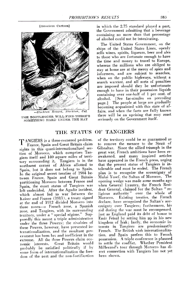 First page of The Status of Tangiers