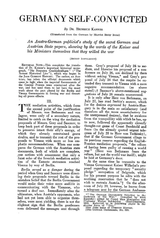First page of Germany Self-Convicted