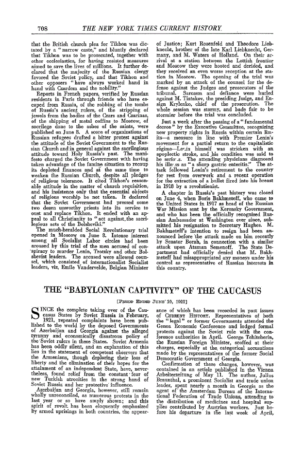 First page of The “Babylonian Captivity” of the Caucasus