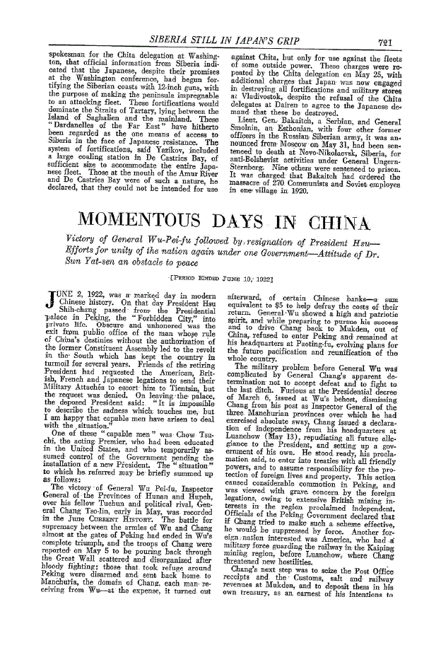 First page of Momentous Days in China