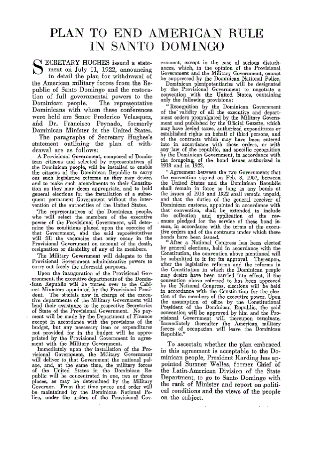 First page of Plan to End American Rule in Santo Domingo