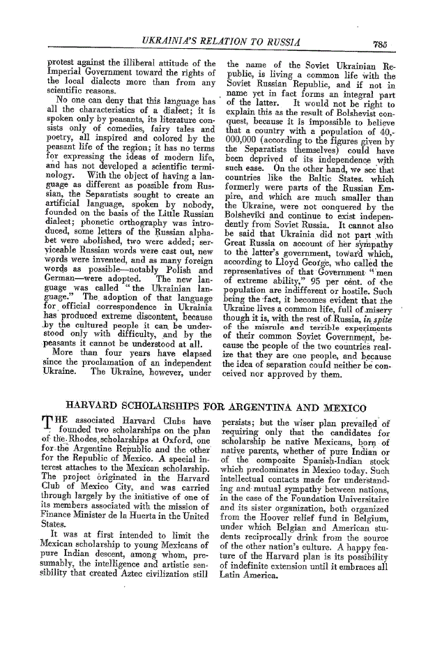 First page of Harvard Scholarships for Argentina and Mexico
