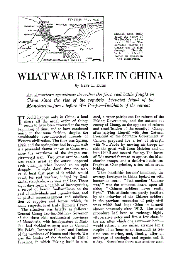 First page of What War is Like in China