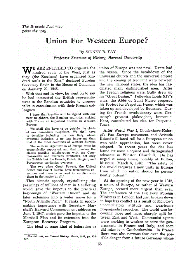 First page of Union for Western Europe?