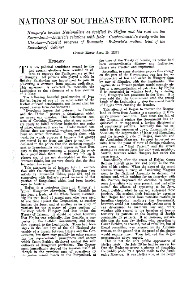 First page of Nations of Southeastern Europe