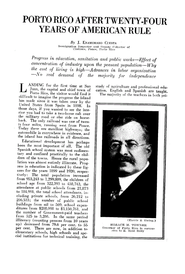 First page of Porto Rico After Twenty-Four Years of American Rule
