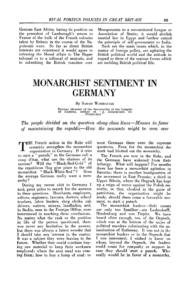 First page of Monarchist Sentiment in Germany