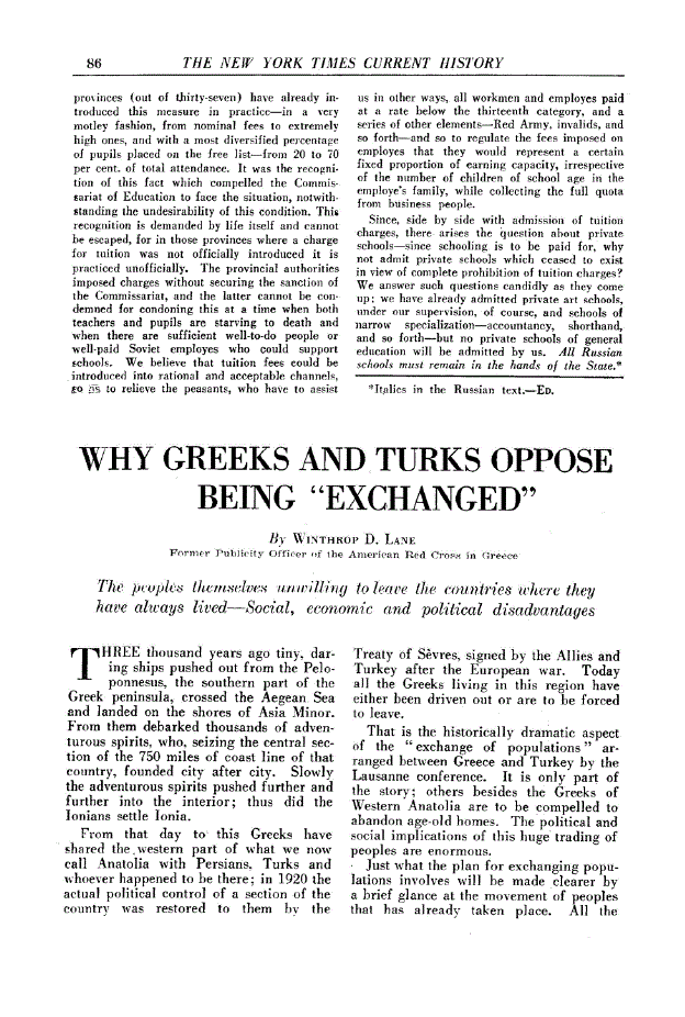 First page of Why Greeks and Turks Oppose Being “Exchanged”