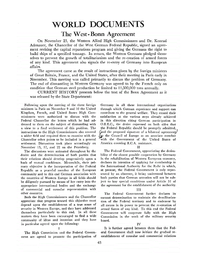 First page of The West-Bonn Agreement