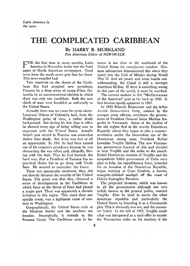 First page of The Complicated Caribbean