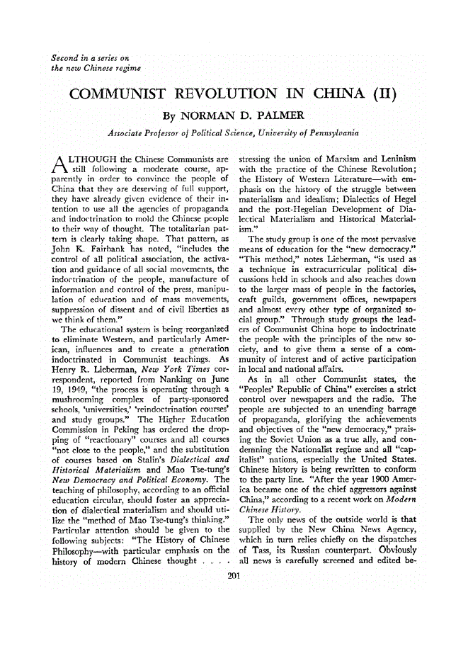 First page of Communist Revolution in China (II)