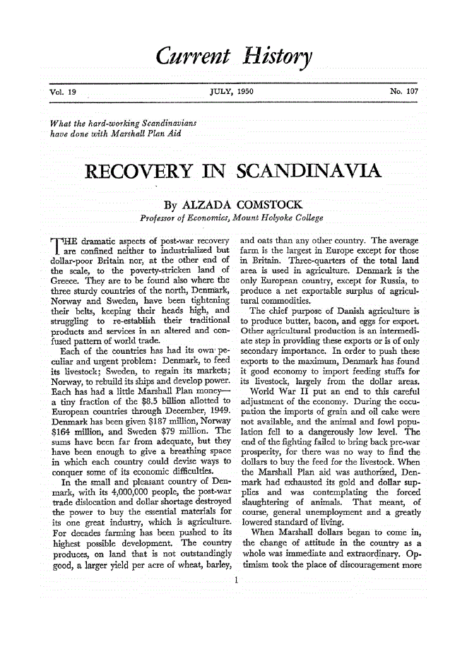 First page of Recovery in Scandinavia