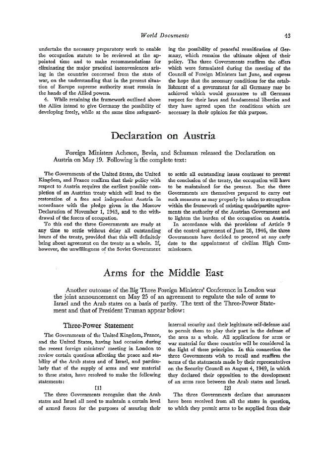 First page of Declaration on Austria