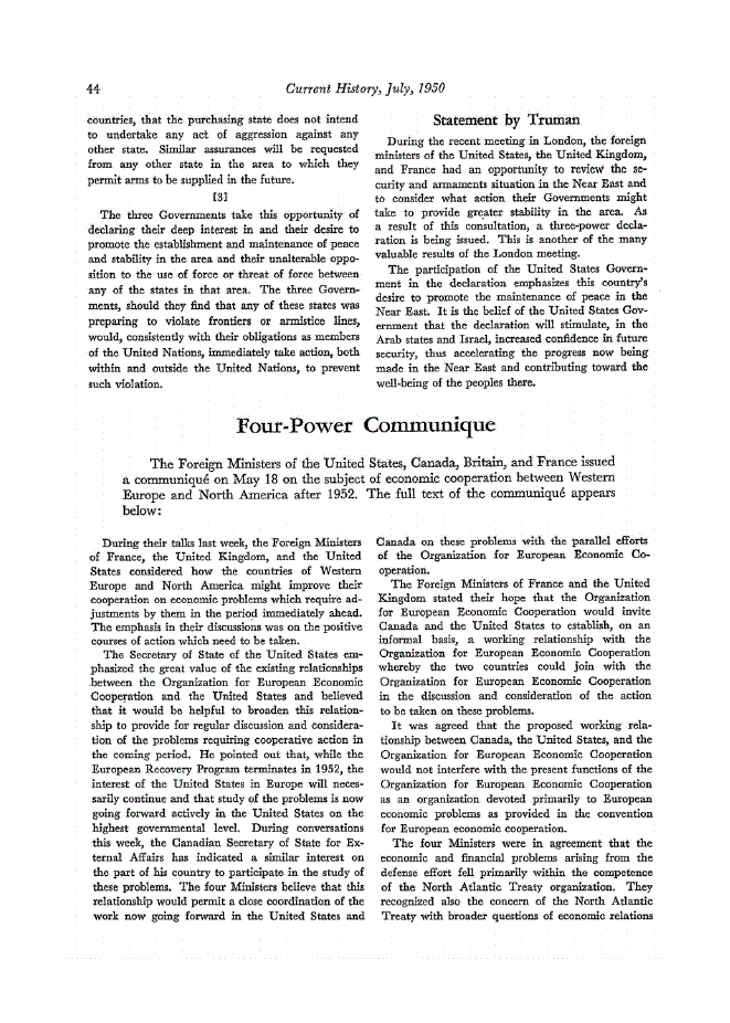 First page of Four-Power Communique