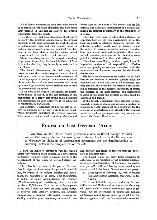First page of Protest on East German “Army”