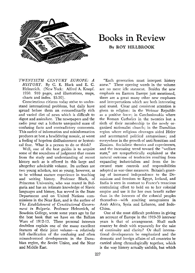 First page of Books in Review