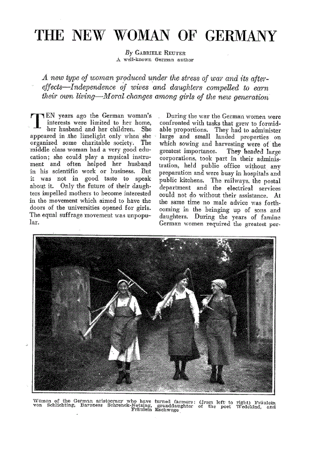 First page of The New Woman of Germany
