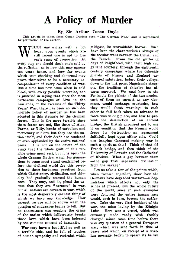 First page of A Policy of Murder