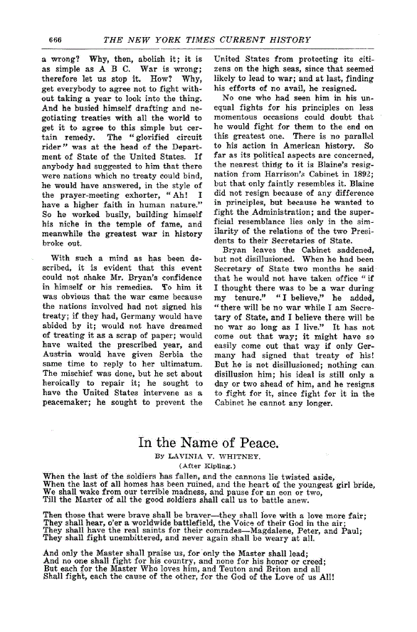 First page of In the Name of Peace