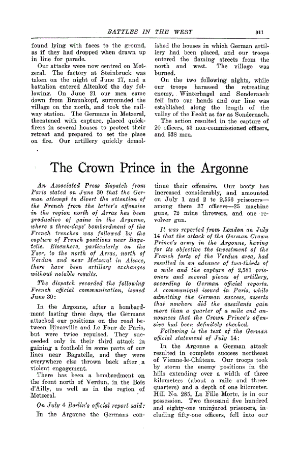 First page of The Crown Prince in the Argonne