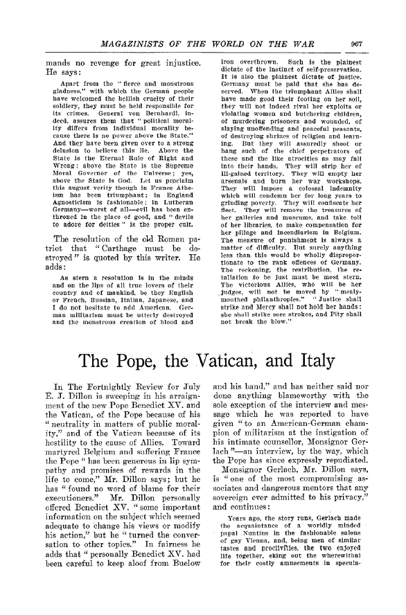 First page of The Pope, the Vatican, and Italy