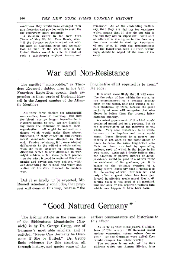 First page of War and Non-Resistance