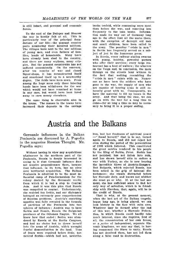 First page of Austria and the Balkans