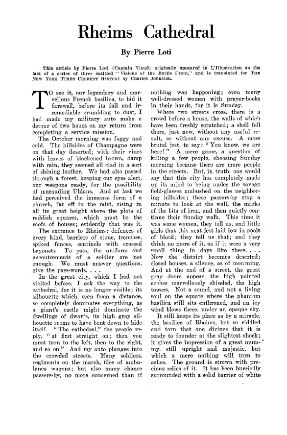 First page of Rheims Cathedral