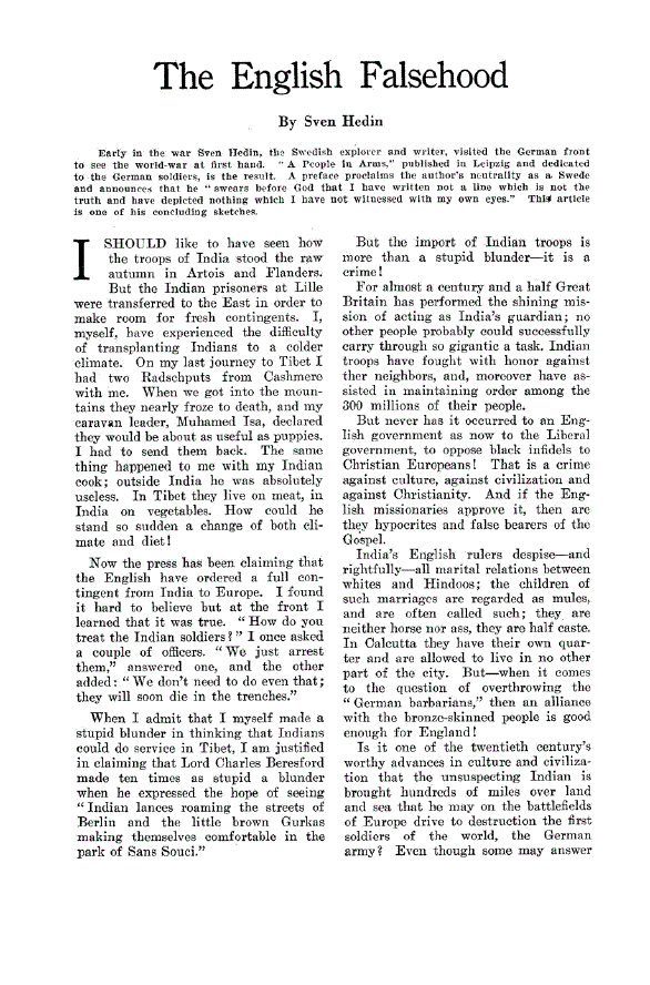 First page of The English Falsehood