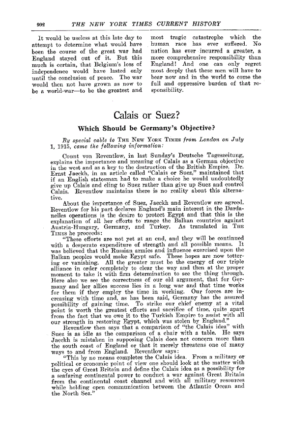 First page of Calais or Suez?<subtitle>Which Should be Germany’s Objective?</subtitle>
