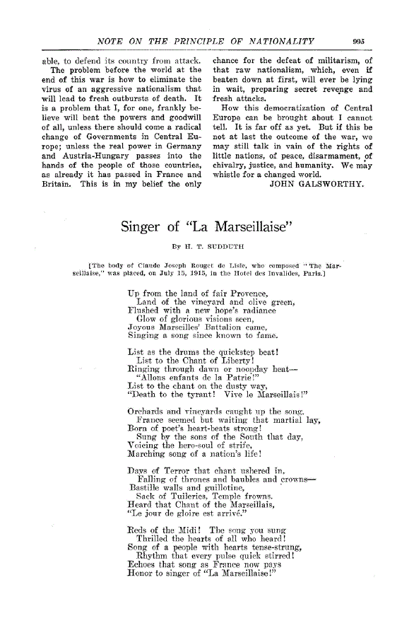 First page of Singer of “La Marseillaise”